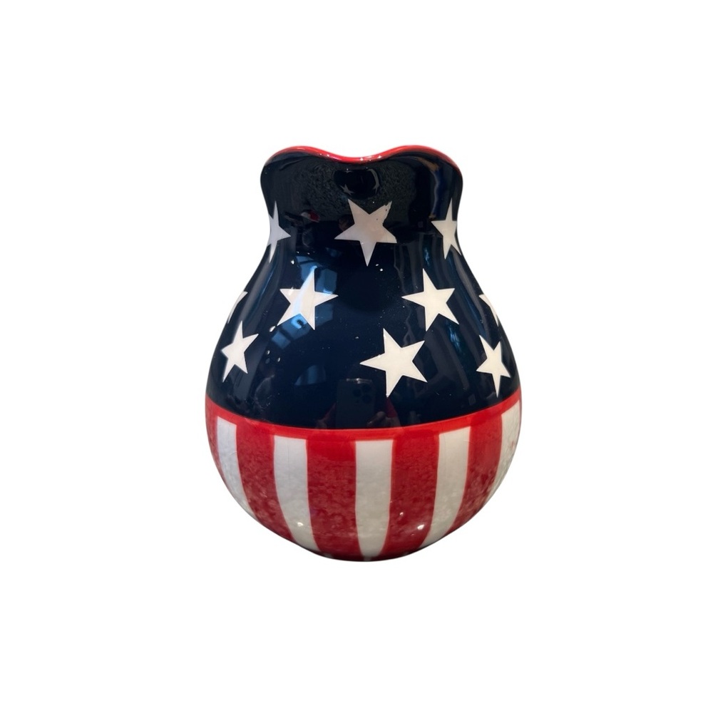 Hausenware Patriotic Ceramic Pitcher by Sally Noll Americana 90s Y2K - Picture 4 of 8